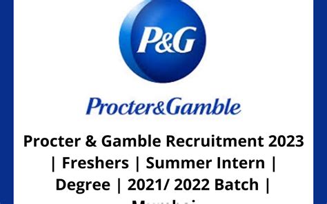 procter and gamble summer 2023 internships.